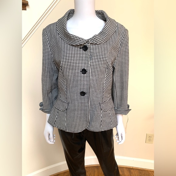 NWT KAY UNGER Houndstooth Blazer - Picture 2 of 9
